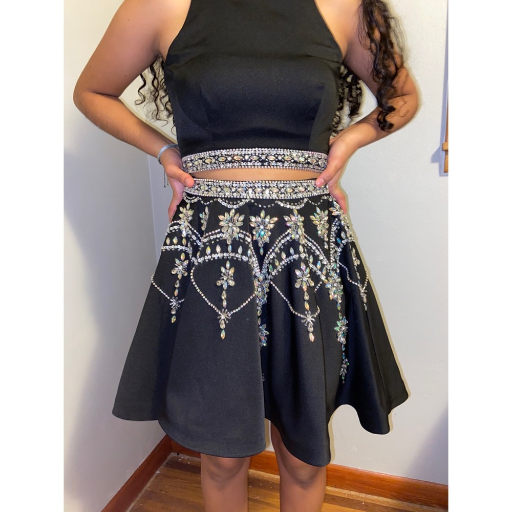 Blush black two piece dress size 6